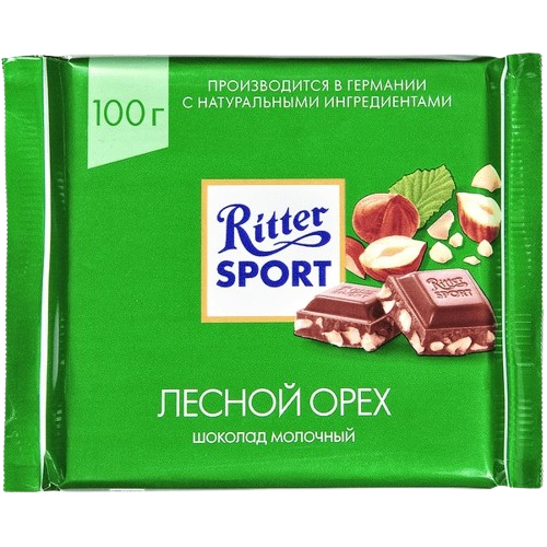 Плиточный шоколад Риттер спорт 100г орех